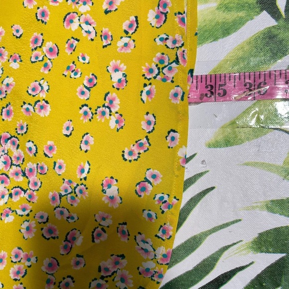 Nicholas Danni‎ Floral Dress Womens 2 Yellow Deep V-Neck Puff 3/4 Sleeve Lined - Picture 14 of 14